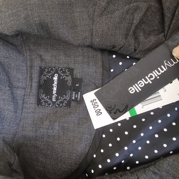 NWT MyMichelle Women's Top Size L - Printed Mock Neck Blouse - Picture 3 of 8